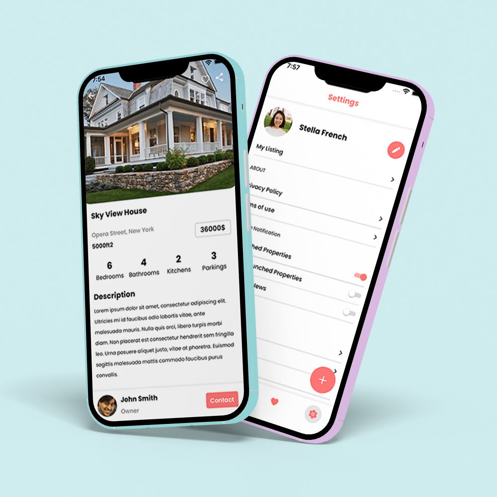 Real Estate Directory Listing Mobile Screen