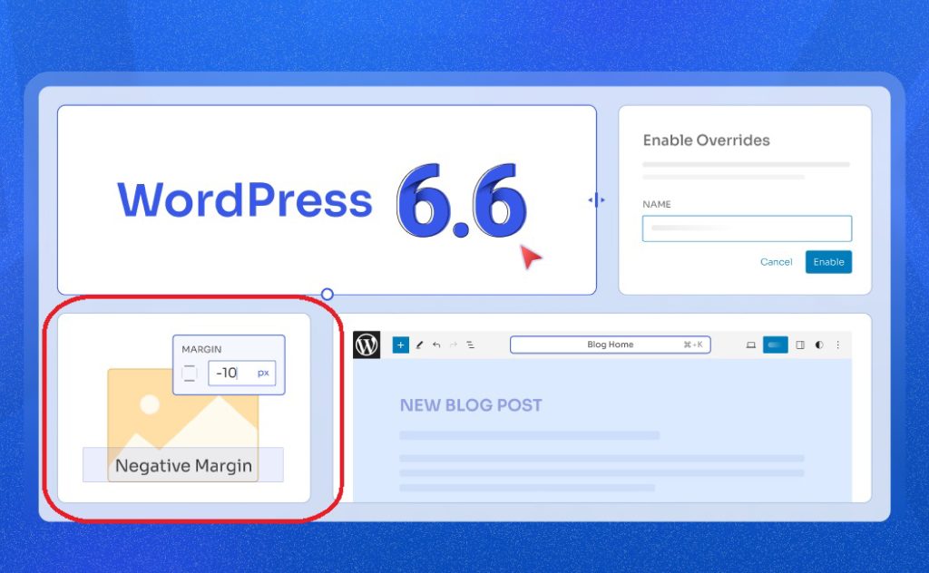 WordPress negative margins